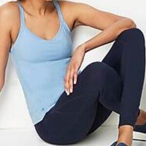 J. Jill Fit Performance Shelf-Bra Tank French Blue Size Large